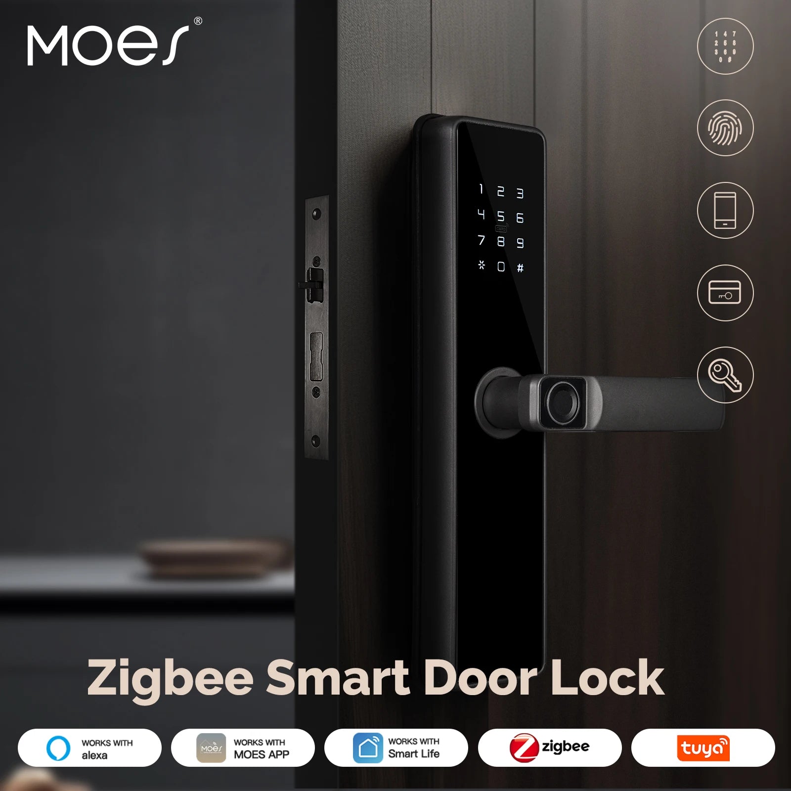 Serrure Intelligente MOES - Sécurisez votre maison à distance!