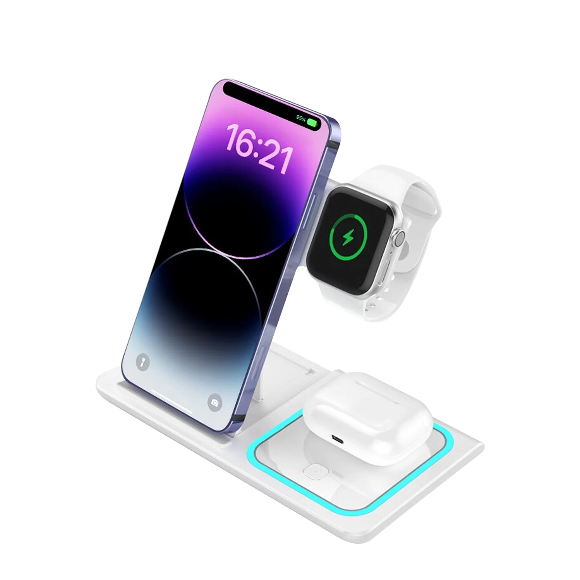 Station de Charge 3-en-1 - Chargez tout avec style!