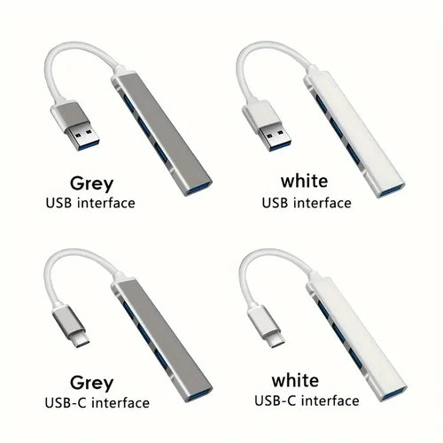 4-Port USB Hub Type C Extender Splitter Adapter OTG Docking Station for MacBook pro 13/15 Air PC Laptop - Phone Charging Compu