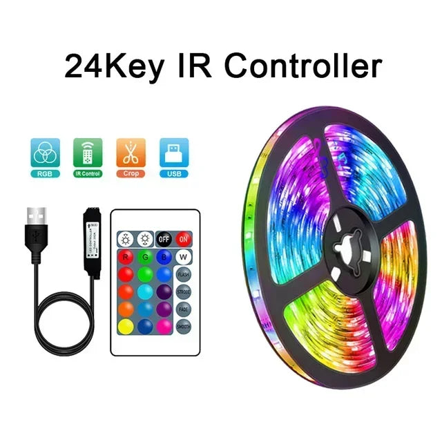 RGB Led Strip Lights 1m-30m Music Sync APP Control Led Lights Flexible Ribbon Luces Led Tape for Room Party Decor TV Backlight