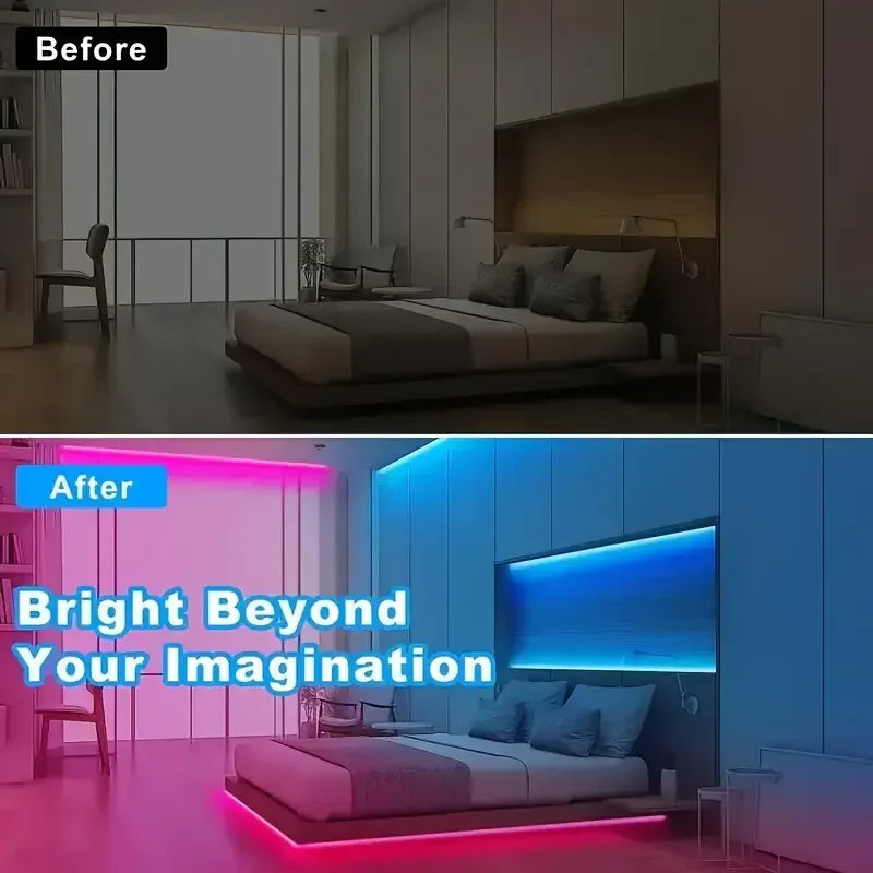 RGB Led Strip Lights 1m-30m Music Sync APP Control Led Lights Flexible Ribbon Luces Led Tape for Room Party Decor TV Backlight