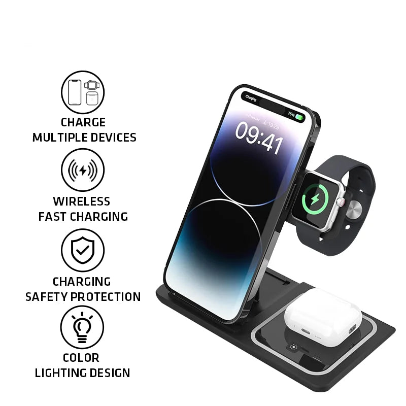 Station de Charge 3-en-1 - Chargez tout avec style!
