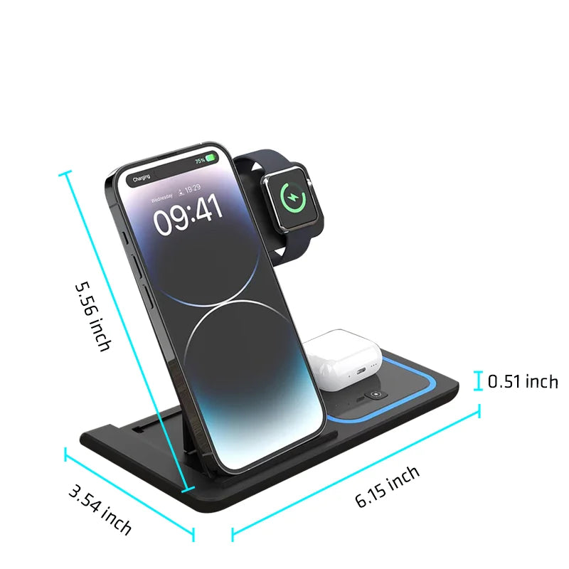 Station de Charge 3-en-1 - Chargez tout avec style!